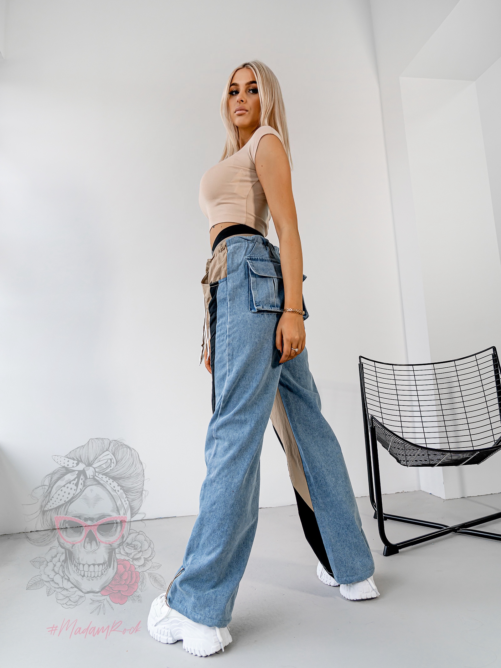 Spodnie jeansowe MC Baget niebiesko-beżowe Spodnie jeansowe MC Baget niebiesko-beżowe