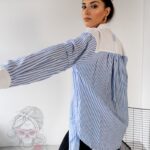 Koszula w paski Dewu biało-niebieska