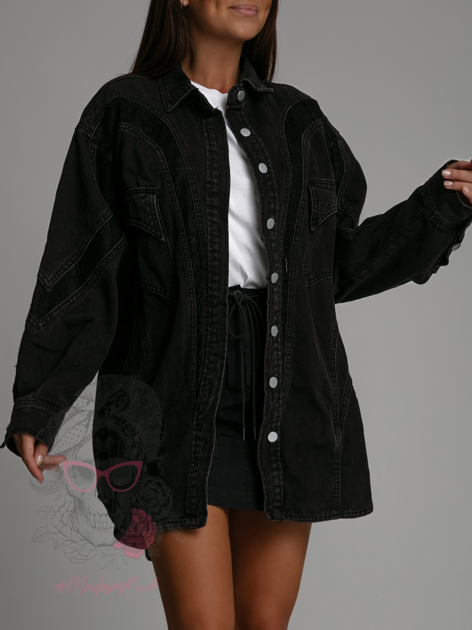 Koszula jeansowa oversize Marina czarna