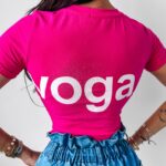 T-shirt dopasowany Estera Ola Voga amarantowy