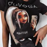 T-shirt z nadrukiem Doll Ola Voga czarny