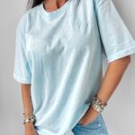 T-shirt dekatyzowany Balcia Ola Voga niebieski