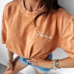 T-shirt dekatyzowany Balcia Ola Voga brzoskwinia