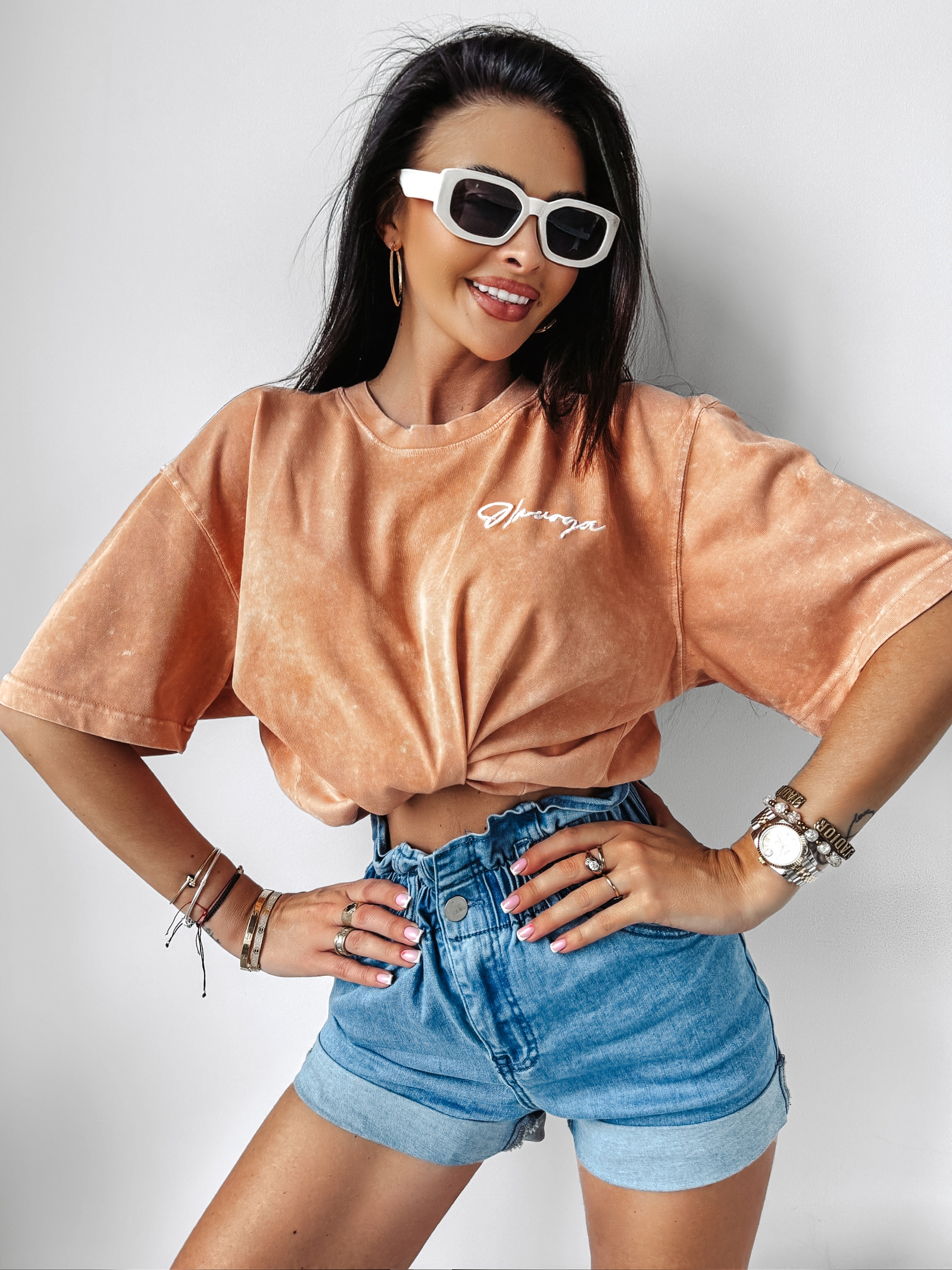 T-shirt dekatyzowany Balcia Ola Voga brzoskwinia