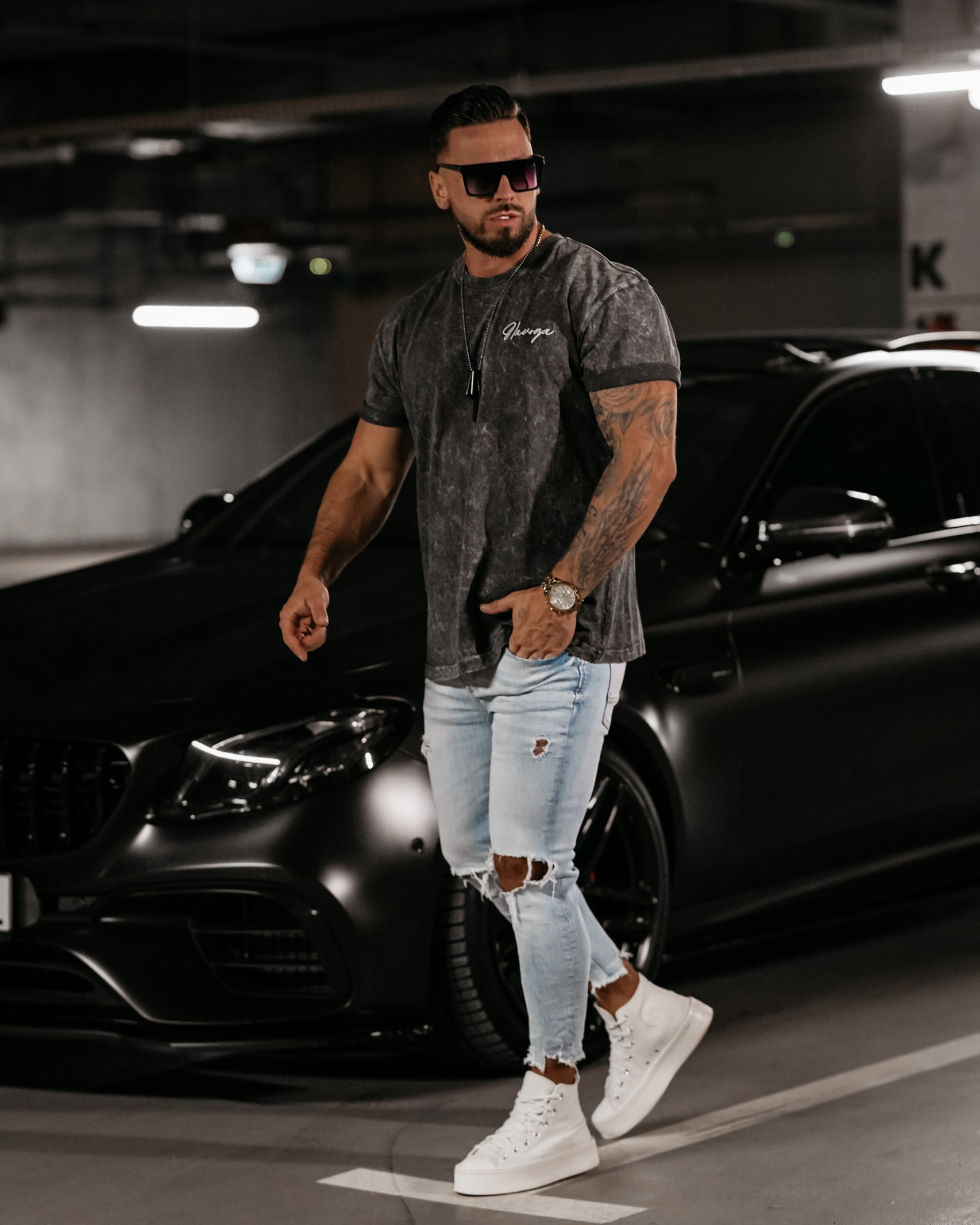 T-shirt męski dekatyzowany Tobie Ola Voga c.szary