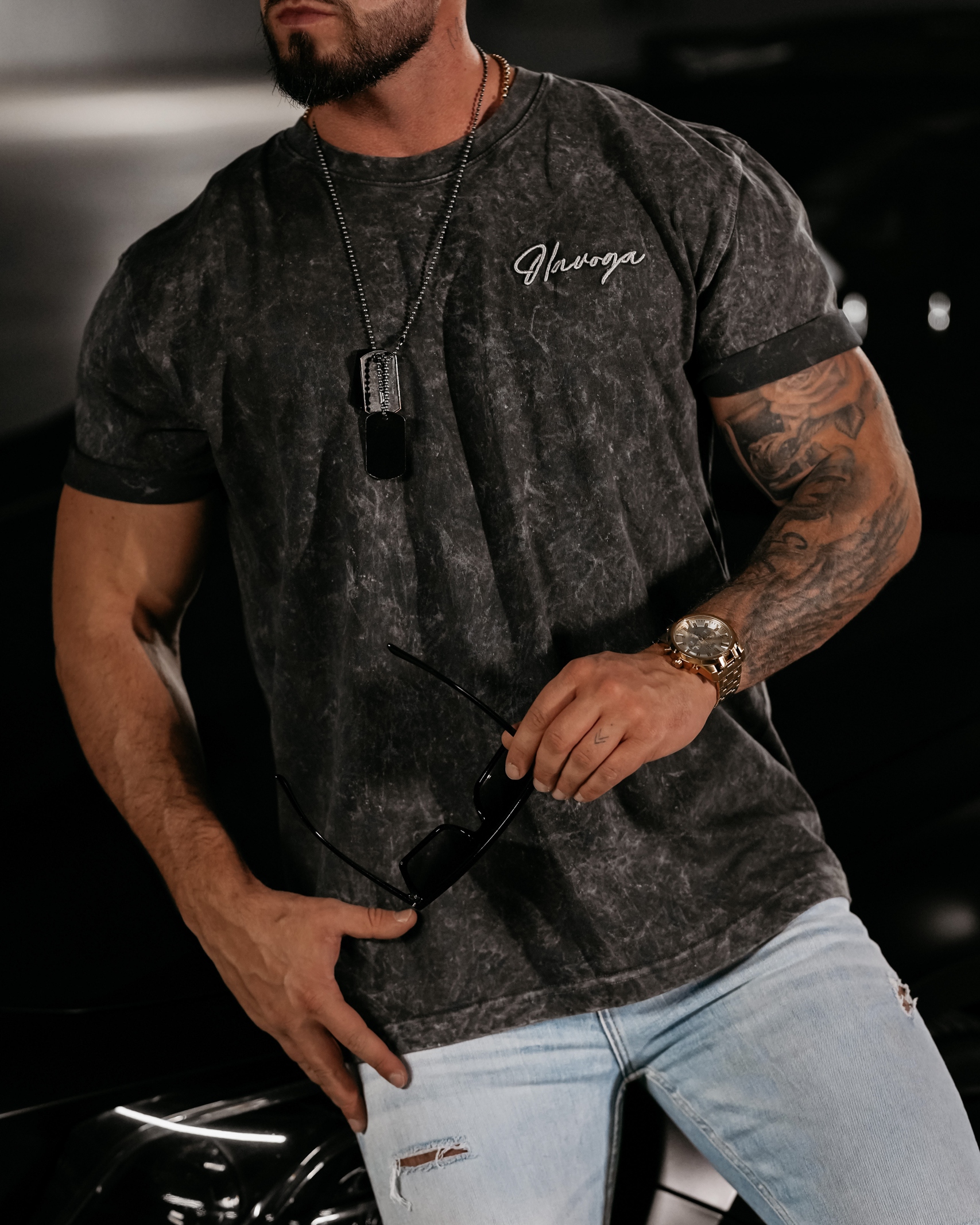 T-shirt męski dekatyzowany Tobie Ola Voga c.szary