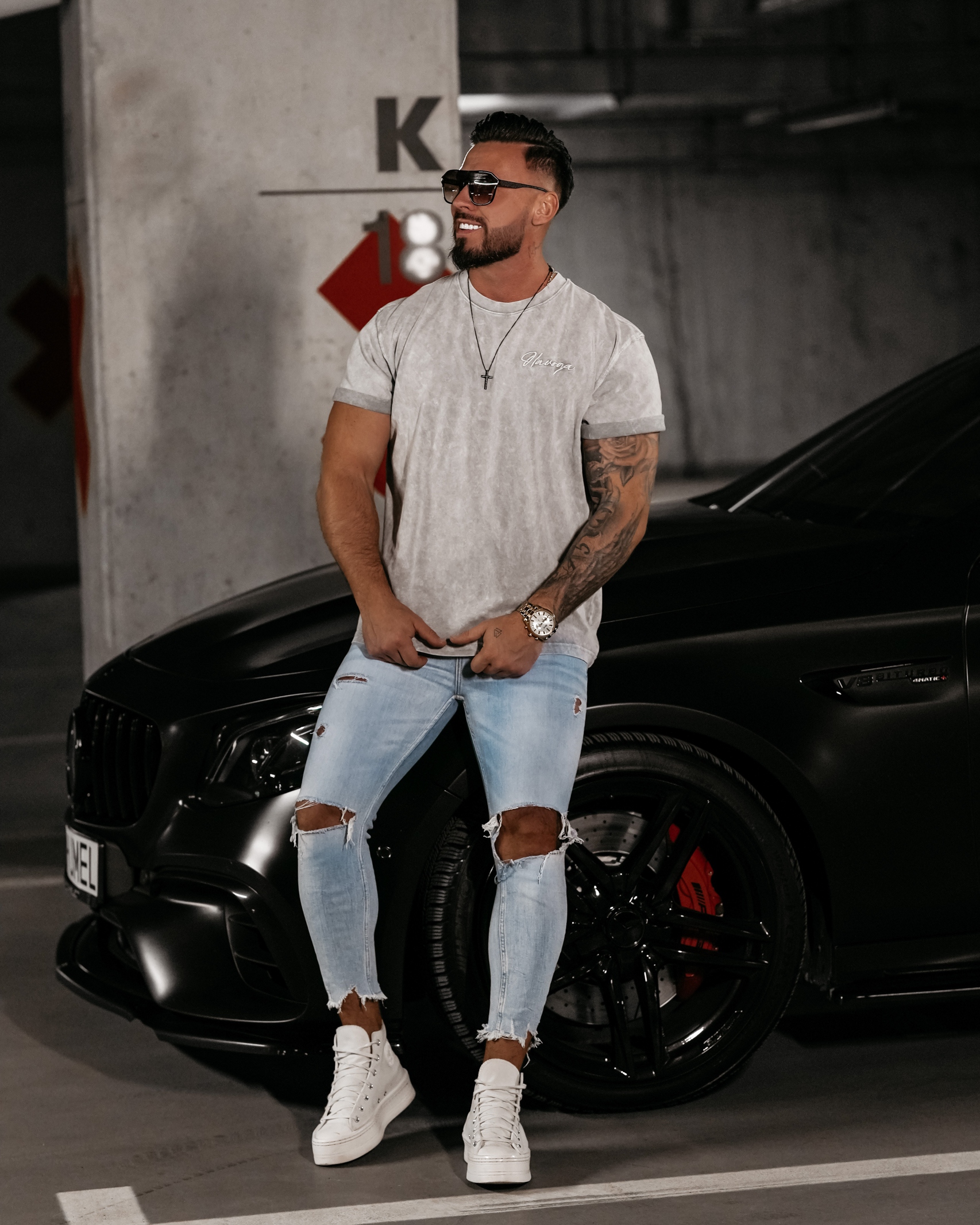 T-shirt męski dekatyzowany Tobie Ola Voga j.szary