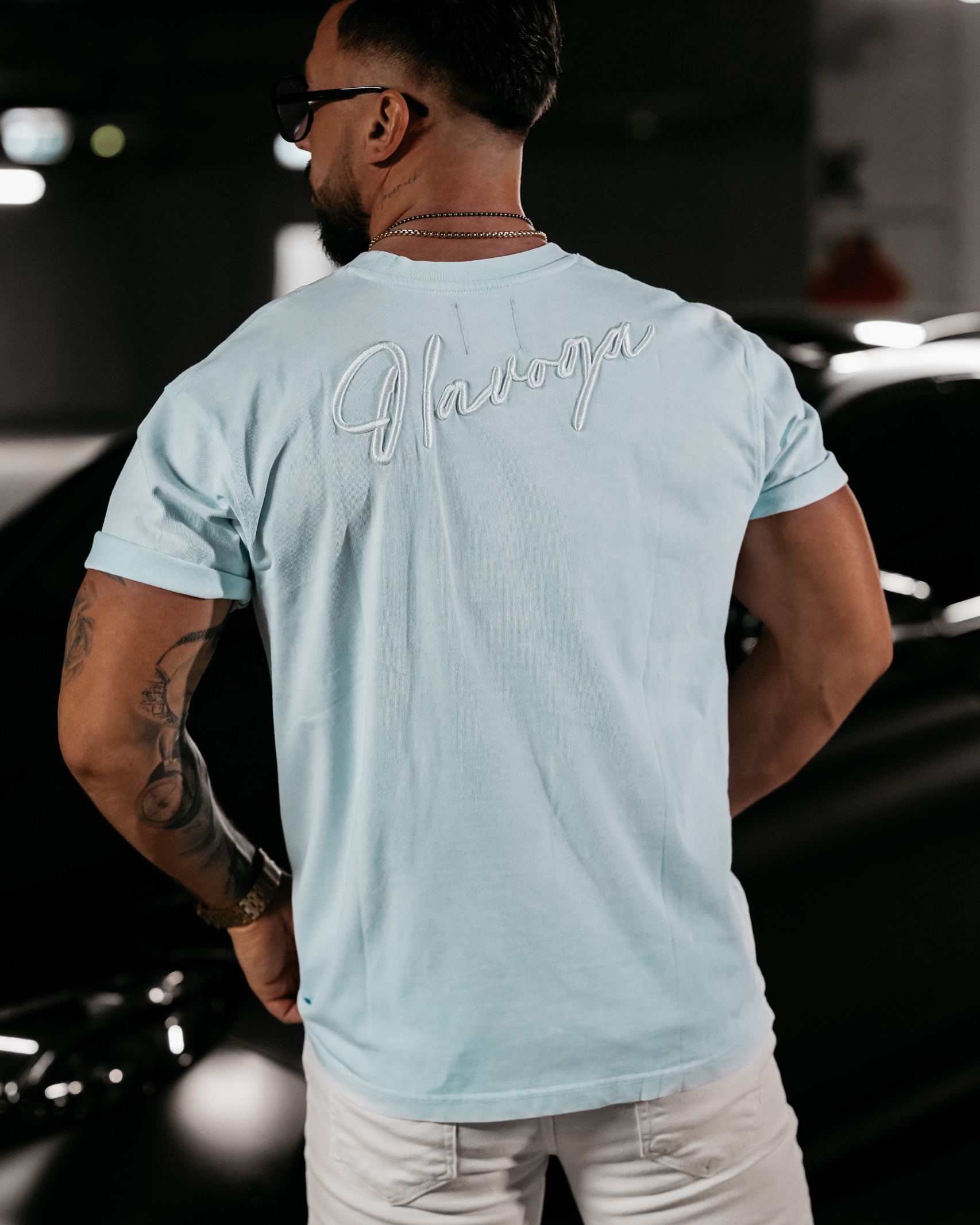 T-shirt męski dekatyzowany Tobie Ola Voga niebieski T-shirt męski dekatyzowany Tobie Ola Voga niebieski