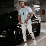 T-shirt męski dekatyzowany Tobie Ola Voga niebieski