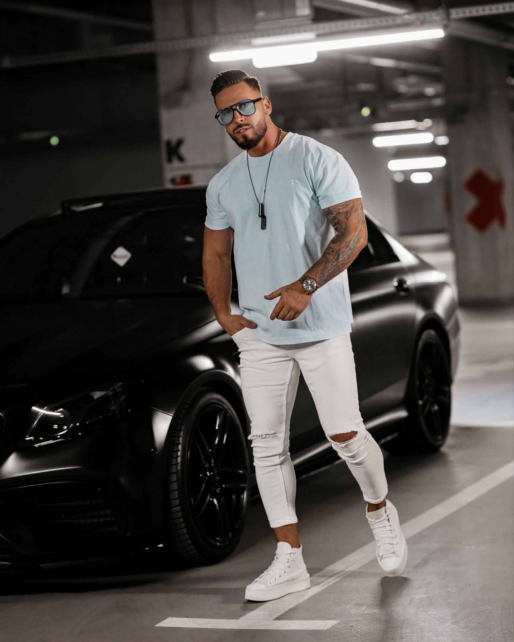 T-shirt męski dekatyzowany Tobie Ola Voga niebieski T-shirt męski dekatyzowany Tobie Ola Voga niebieski