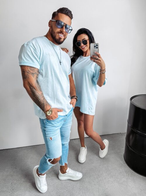 T-shirt męski dekatyzowany Tobie Ola Voga niebieski