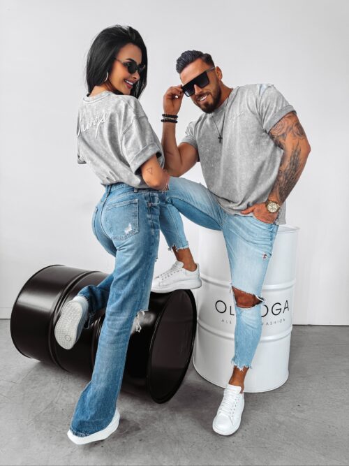 T-shirt męski dekatyzowany Tobie Ola Voga j.szary