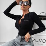 Bluzka prążkowana Boldo Ola Voga czarna