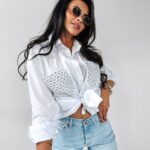 Koszula z dżetami Cemiza Ola Voga ecru