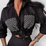 Koszula z dżetami Cemiza Ola Voga czarna