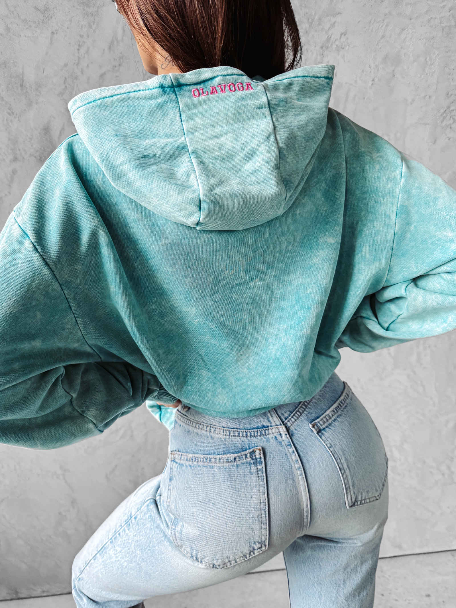 Bluza oversize z kapturem PEONY OLAVOGA miętowa Bluza oversize z kapturem PEONY OLAVOGA miętowa