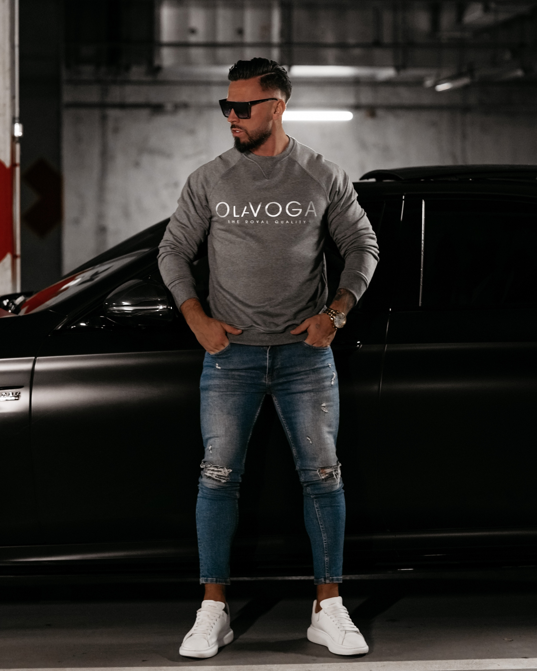 Bluza męska crewneck Aiden Ola Voga szara Bluza męska crewneck Aiden Ola Voga szara