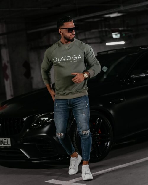 Bluza męska crewneck AIDEN OLAVOGA khaki
