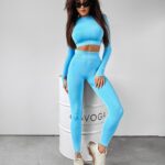 Komplet dopasowany sportowy Meg Ola Voga błękitny