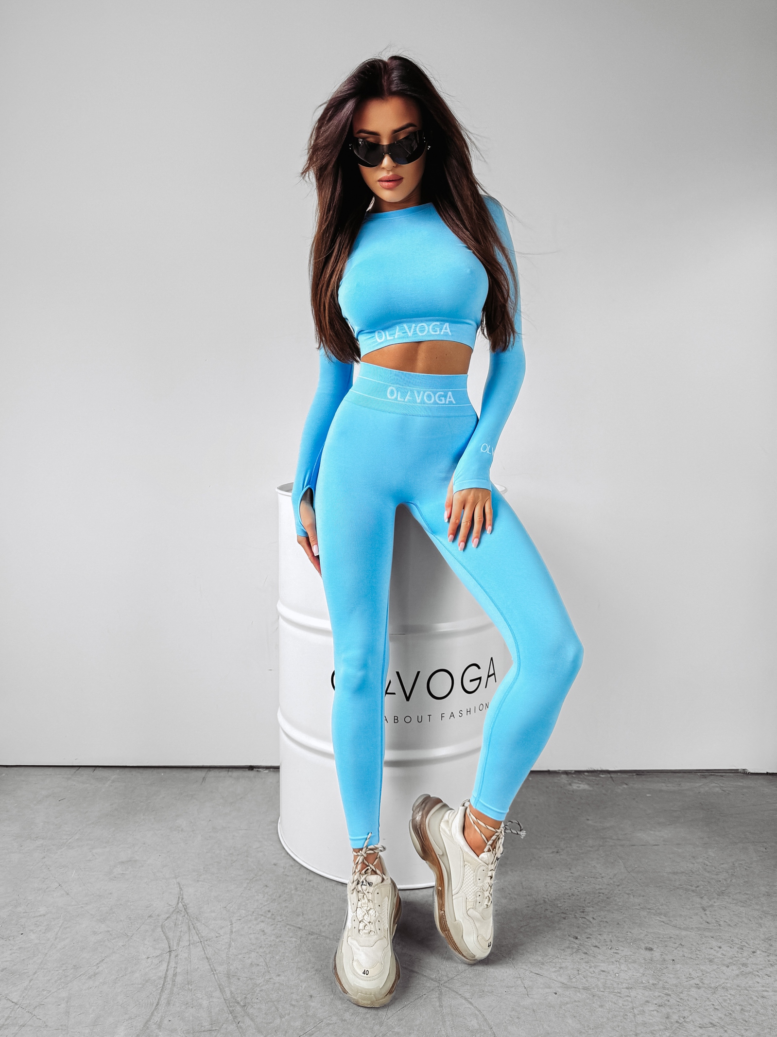 Komplet dopasowany sportowy Meg Ola Voga błękitny