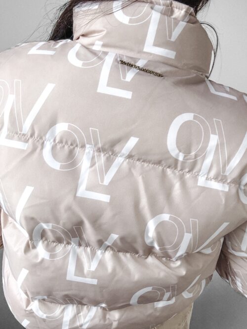 Kurtka puchowa logowana Jessy Ola Voga beżowa