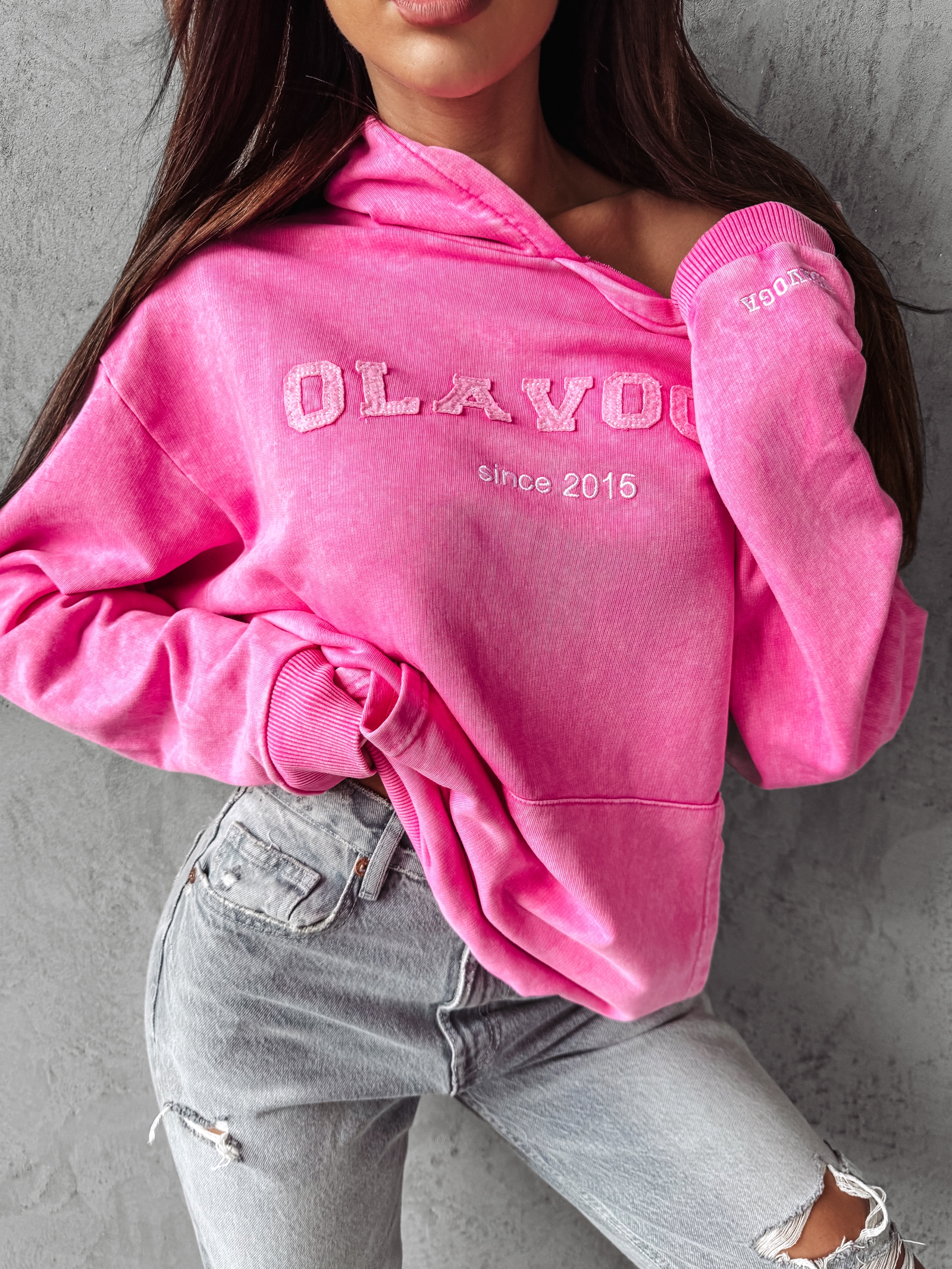 Bluza oversize z kapturem Peony Ola Voga różowa Bluza oversize z kapturem Peony Ola Voga różowa