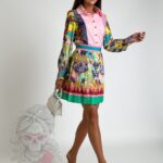 Komplet koszula plus spódnica Zura różowy