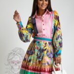 Komplet koszula plus spódnica Zura różowy