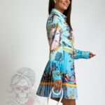 Komplet koszula plus spódnica Zura turkusowy