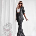 Garnitur damski w paski Slipps czarny