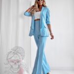 Garnitur damski w paski Slipps błękitny