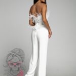 Komplet wieczorowy z piórami NB Avenlu biały