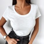 T-shirt dopasowany Delice Ola Voga ecru