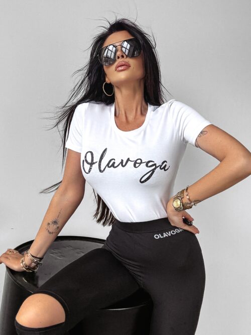 T-shirt przylegający Mode Ola Voga biały