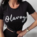 T-shirt przylegający Mode Ola Voga czarny