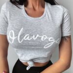 T-shirt przylegający Mode Ola Voga szary