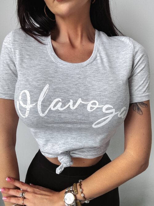 T-shirt przylegający Mode Ola Voga szary