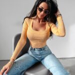 Bluzka prążkowana Random Ola Voga brzoskwiniowa