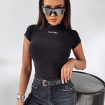 Bluzka T-shirt dopasowana Rosa Ola Voga czarna