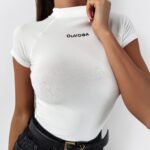 Bluzka T-shirt dopasowana Rosa Ola Voga ecru