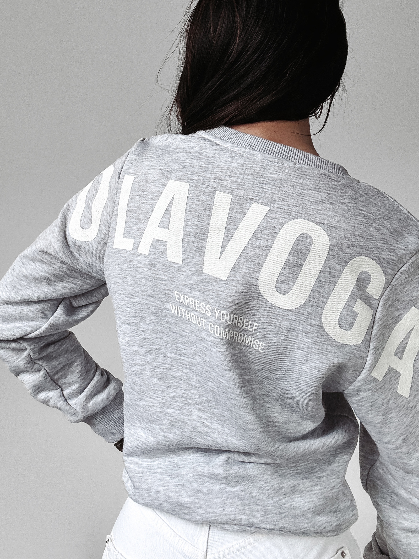 Bluza oversize Marbella Ola Voga szary melanż