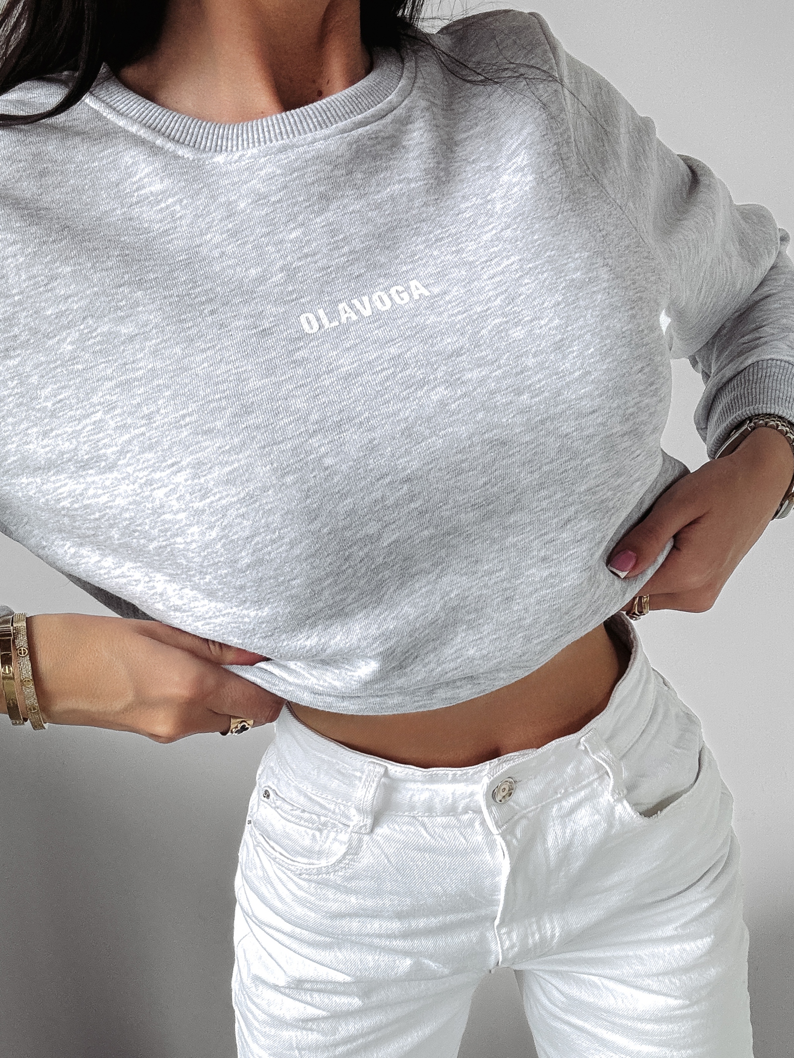 Bluza oversize Marbella Ola Voga szary melanż