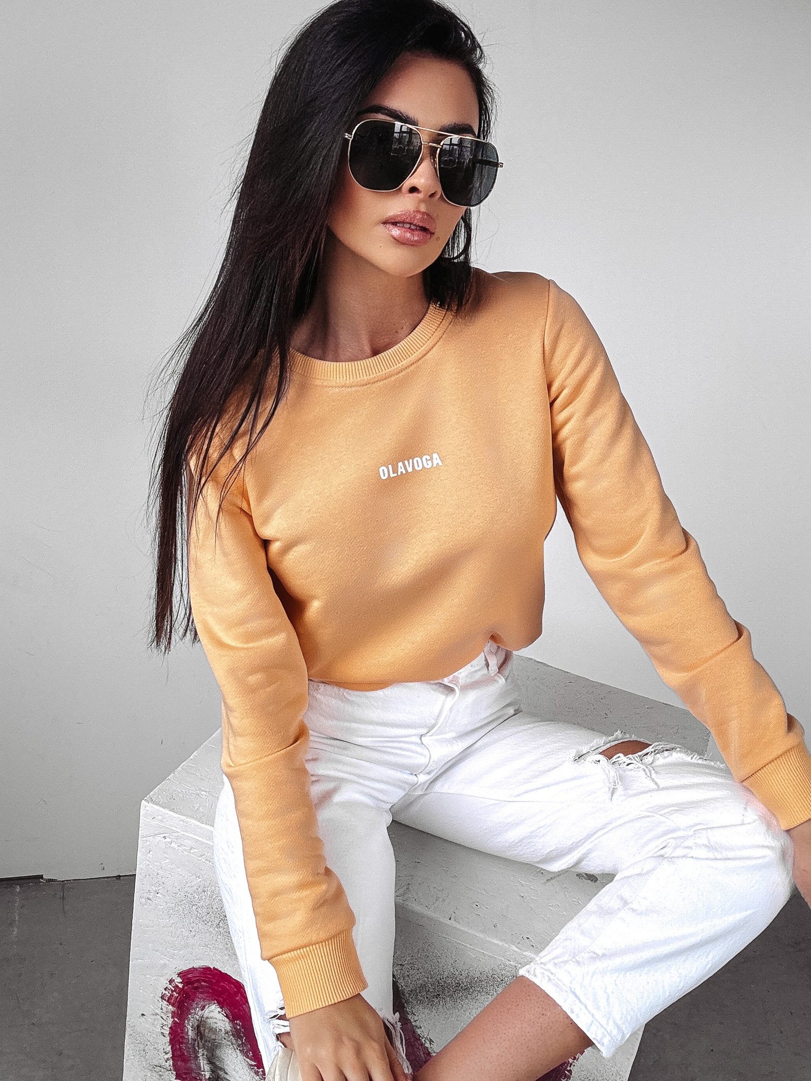 Bluza oversize Marbella Ola Voga brzoskwiniowa Bluza oversize Marbella Ola Voga brzoskwiniowa