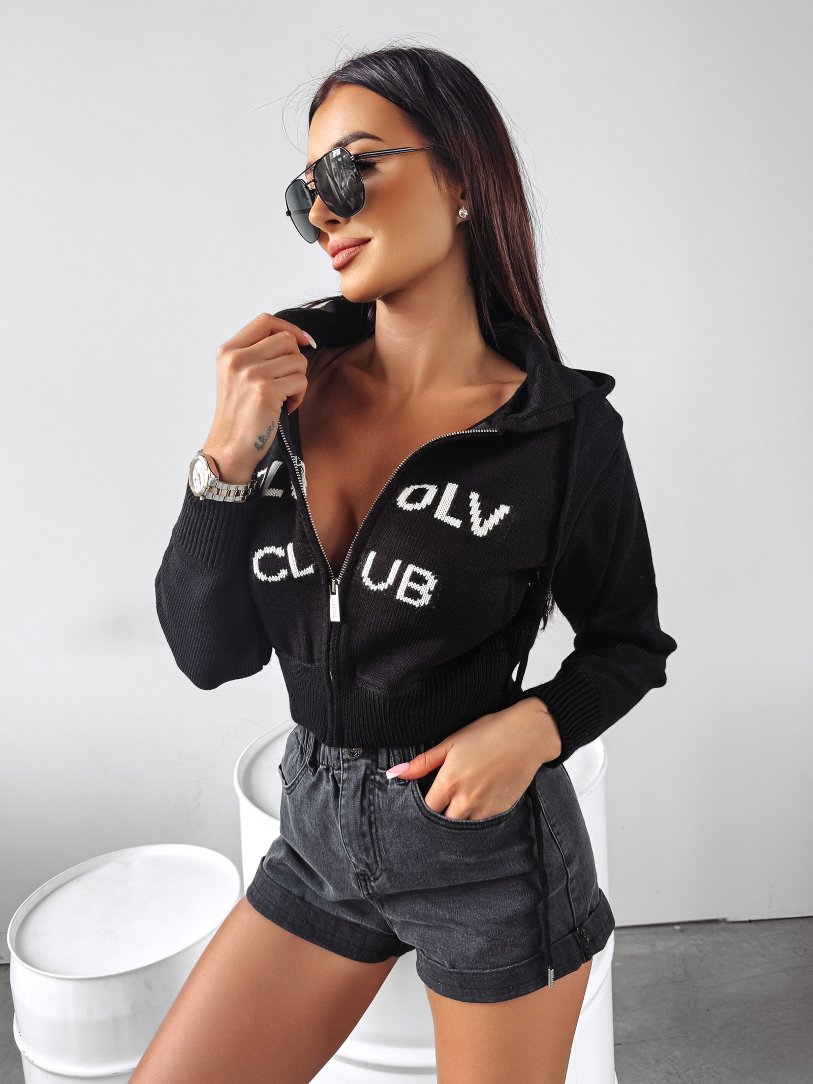 Bluza sweterkowa Vivis Ola Voga czarna Bluza sweterkowa Vivis Ola Voga czarna