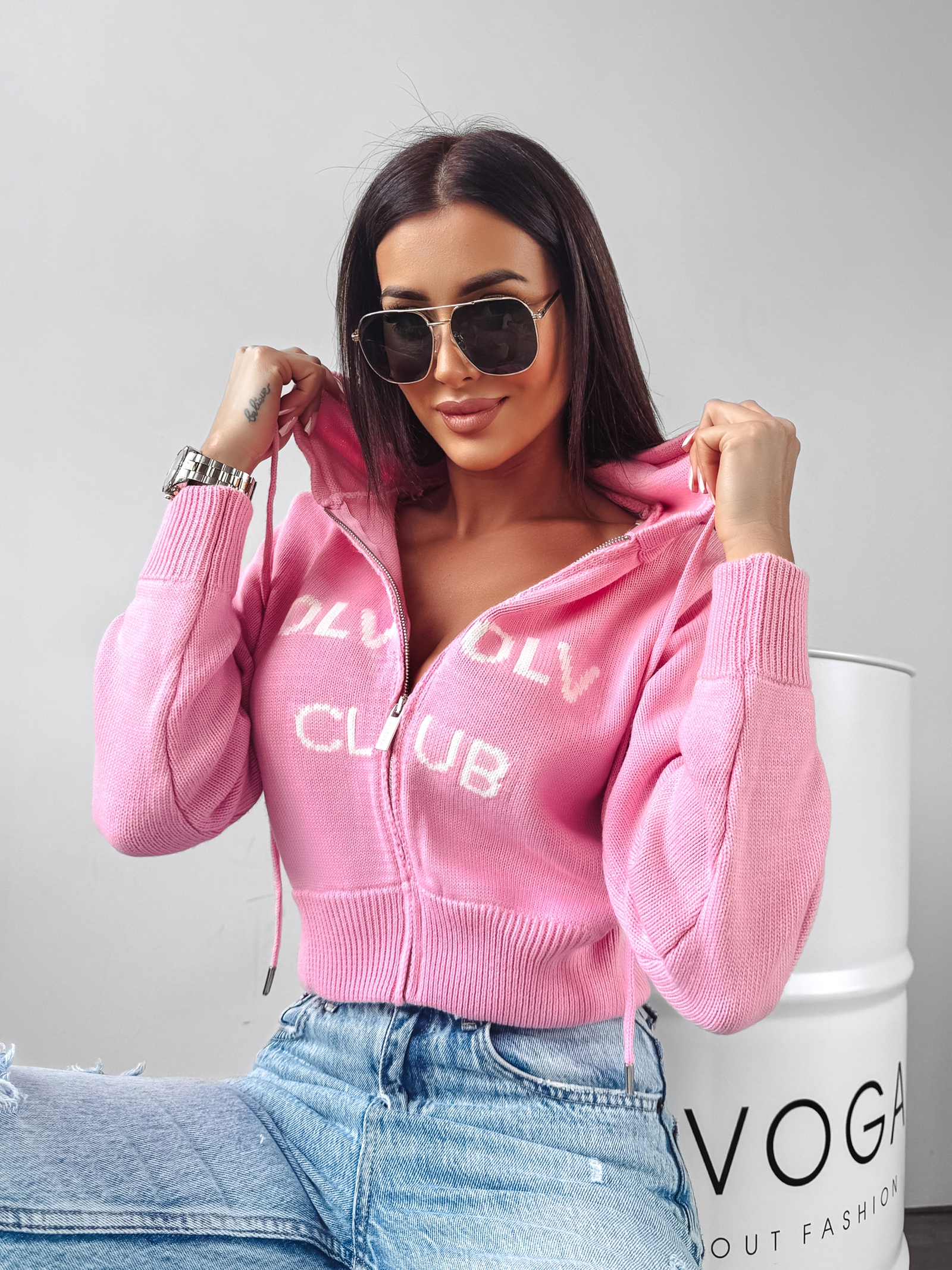 Bluza sweterkowa Vivis Ola Voga pudrowy róż