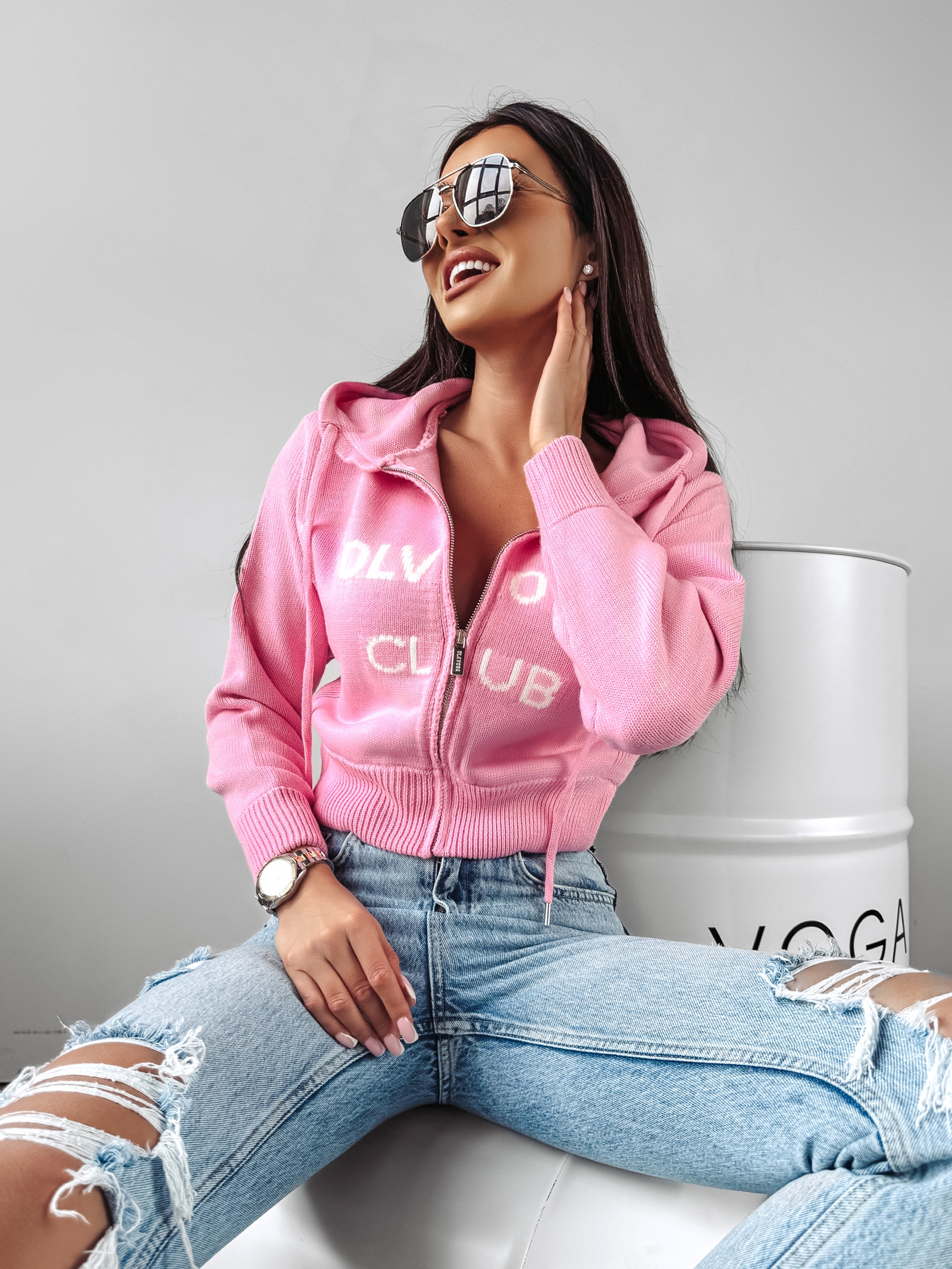 Bluza sweterkowa Vivis Ola Voga pudrowy róż