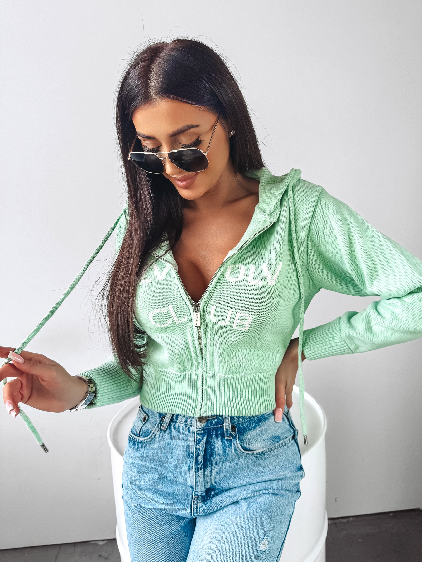 Bluza sweterkowa Vivis Ola Voga j.zielony Bluza sweterkowa Vivis Ola Voga j.zielony