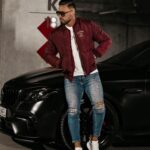 Kurtka męska logowana BOMBER MEN Ola Voga bordowa