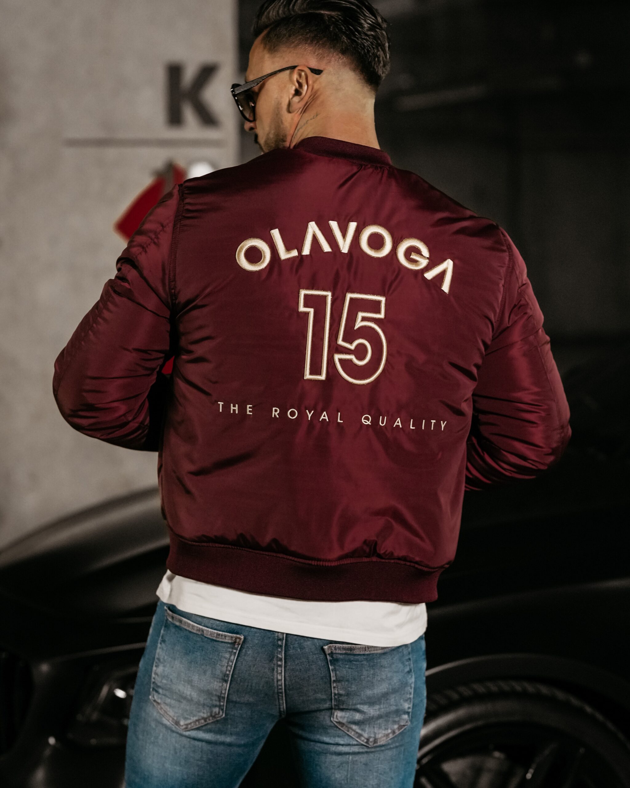 Kurtka męska logowana BOMBER MEN Ola Voga bordowa Kurtka męska logowana BOMBER MEN Ola Voga bordowa