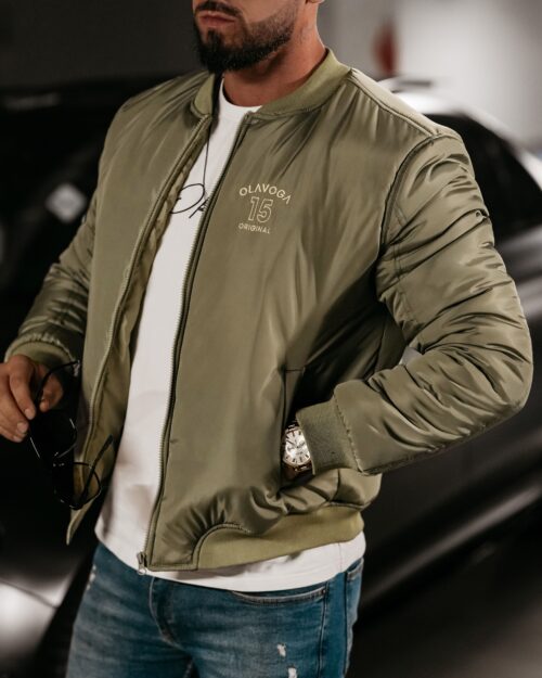 Kurtka męska logowana BOMBER MEN Ola Voga khaki